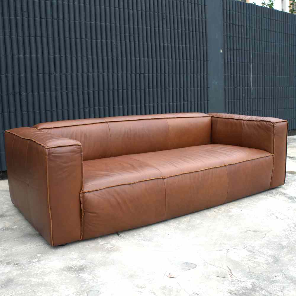 Austere Leather Sofa | Mordern Sofa for Living Room | Grabit