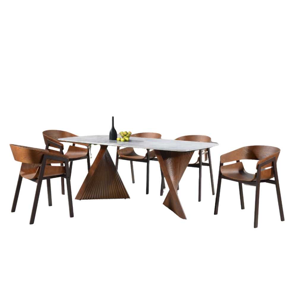 Faye Dining Set (1+6) | Stylish Modern Dining Set KL - Grabit