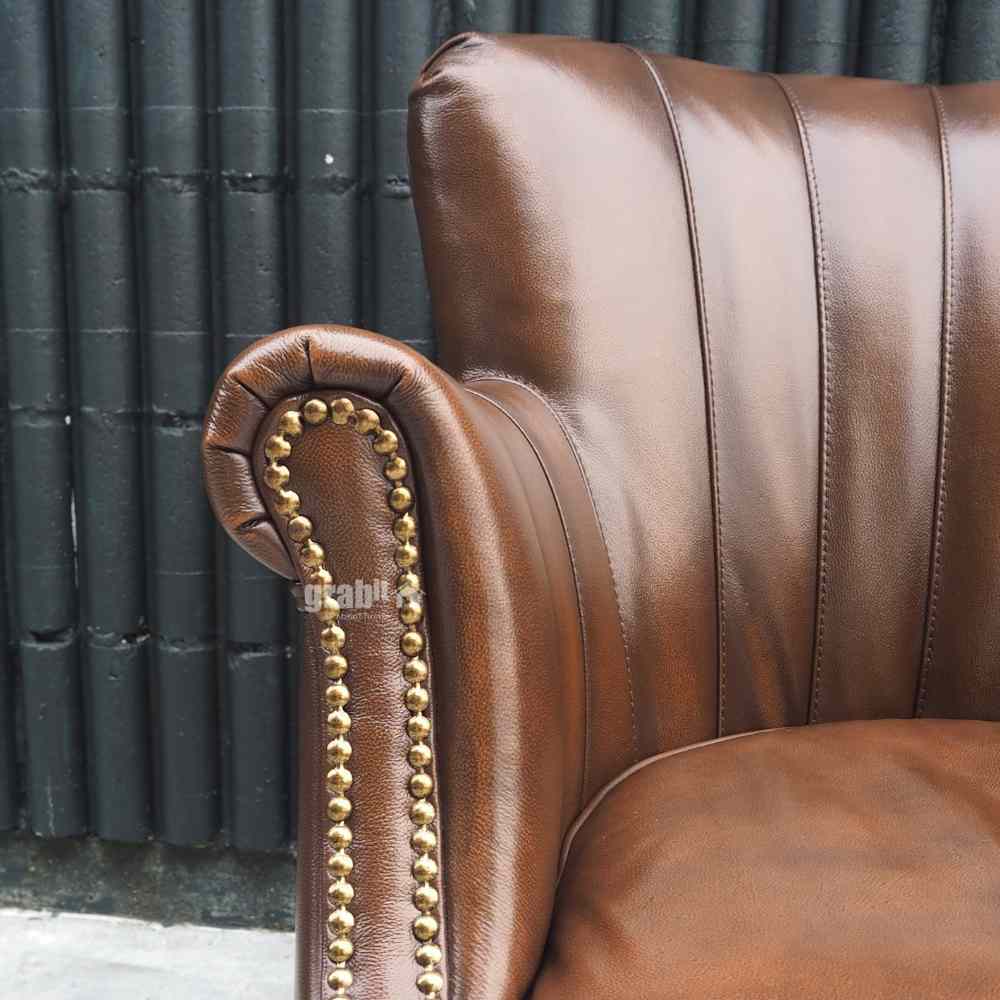Alonzo Full Leather Armchair | Affordable Living Room Furniture Online Malaysia