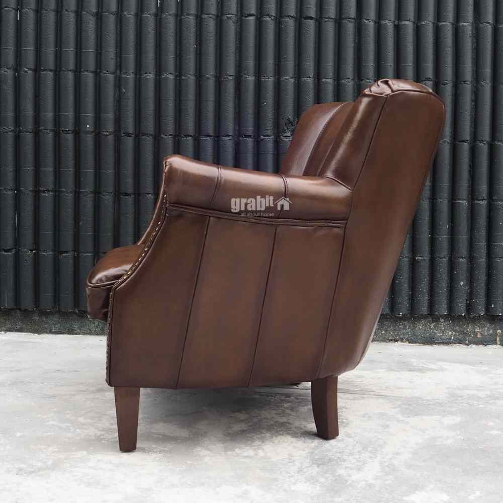 Alonzo Full Leather Armchair | Affordable Living Room Furniture Online Malaysia