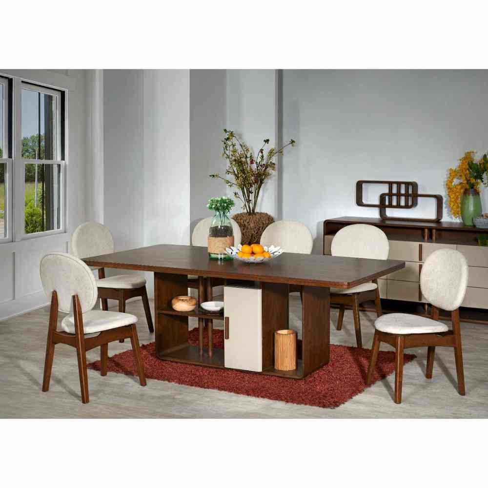 Shinn Dining Set (6-Seater) | Modern Wooden Dining Set KL - Grabit
