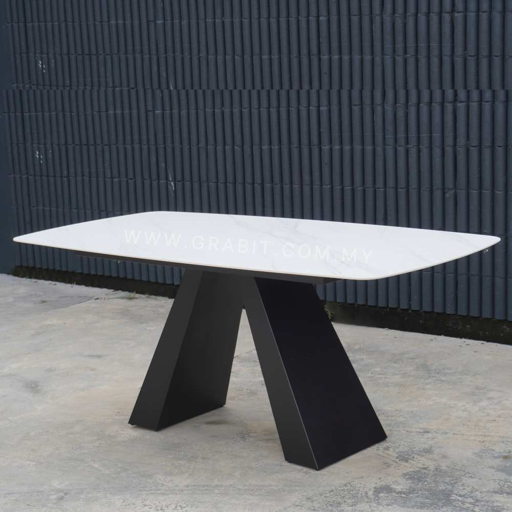 Moda Ceramic Dining Table | Ceramic Top & Metal Legs KL | Grabit