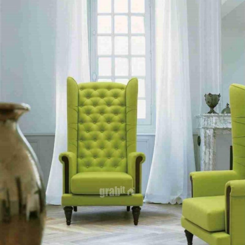 Lajwa High Back Armchair | Mid-century Modern Living Room Furniture | Grabit