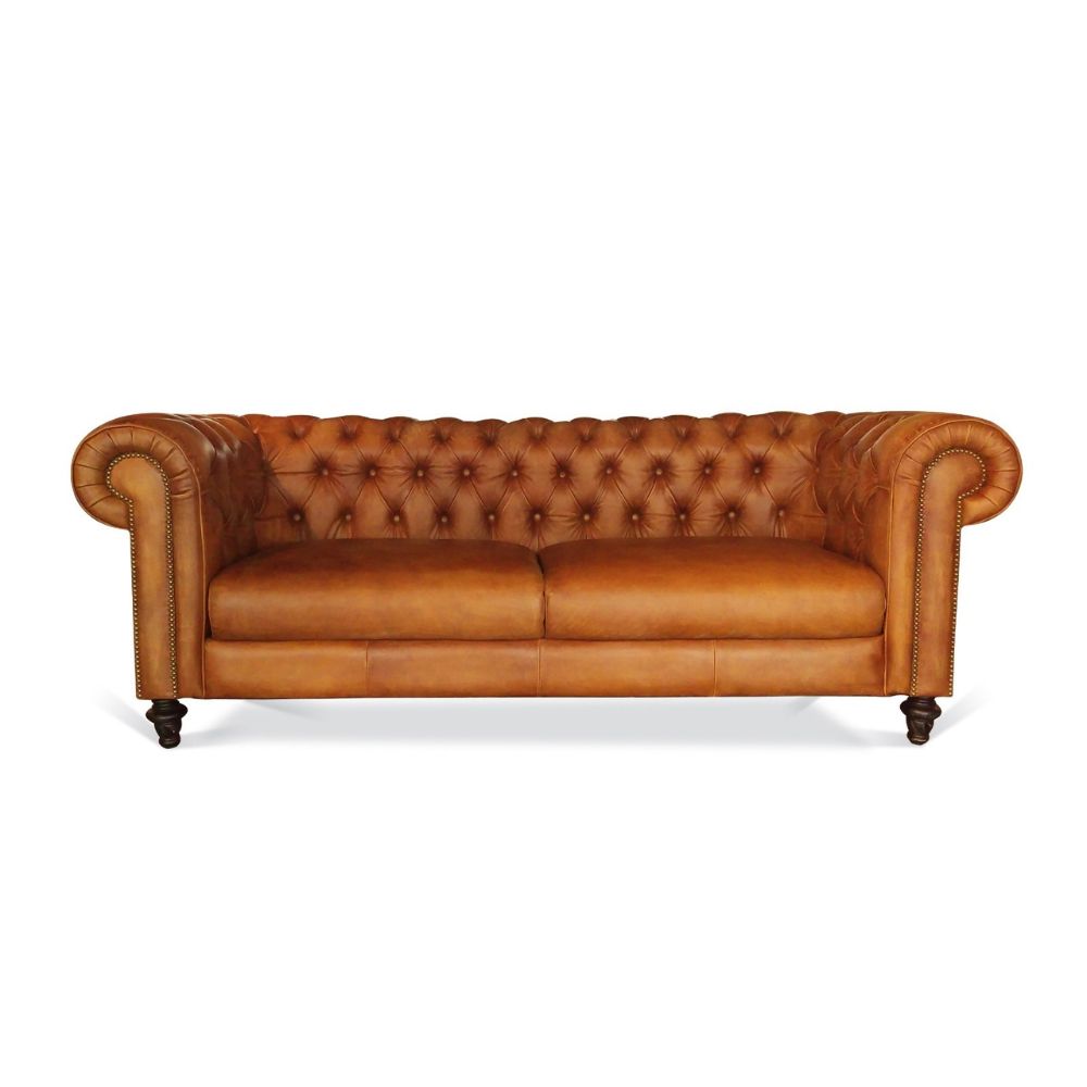 Ackerman Sofa (3 Seater) | Traditional Leather Design Sofa | Grabit