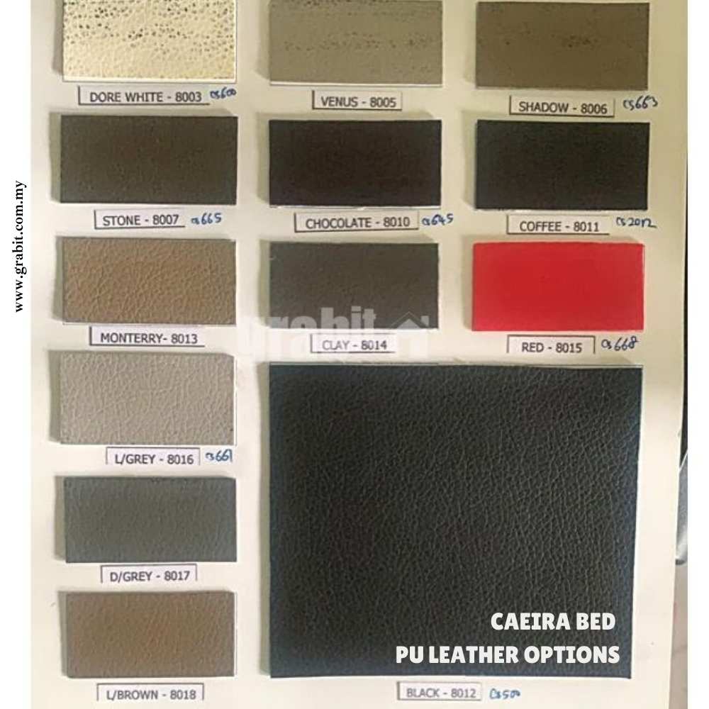 Caeira Bed Pu Leather Options | Grabit