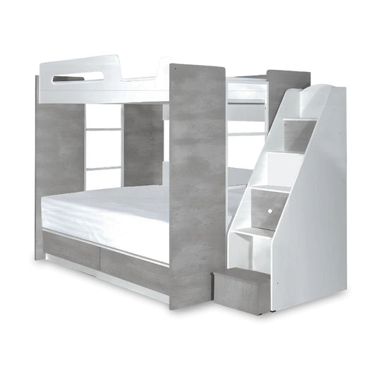 Tomo Queen Bunk Bed | Bunk Bed with Storage Stairs | Grabit