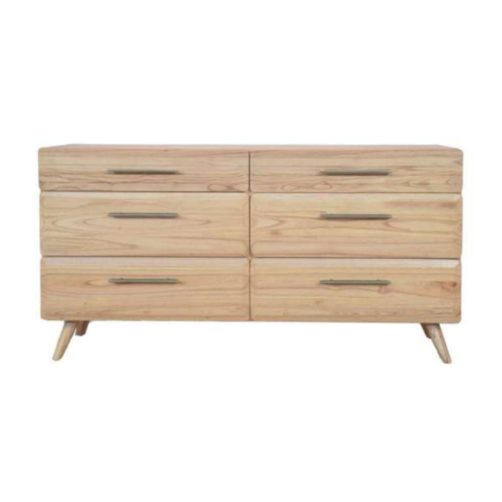 Linea Chest Drawers (6) | Mindi Wood Furniture | Grabit Malaysia