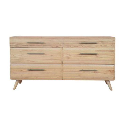 Linea Chest Drawers (6) | Mindi Wood Furniture | Grabit Malaysia